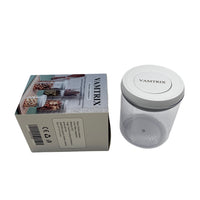 VAMTRIX Kitchen containers White & Transparent PET Round 10X12.3Cm Food Storage Airtight Kitchen Containers