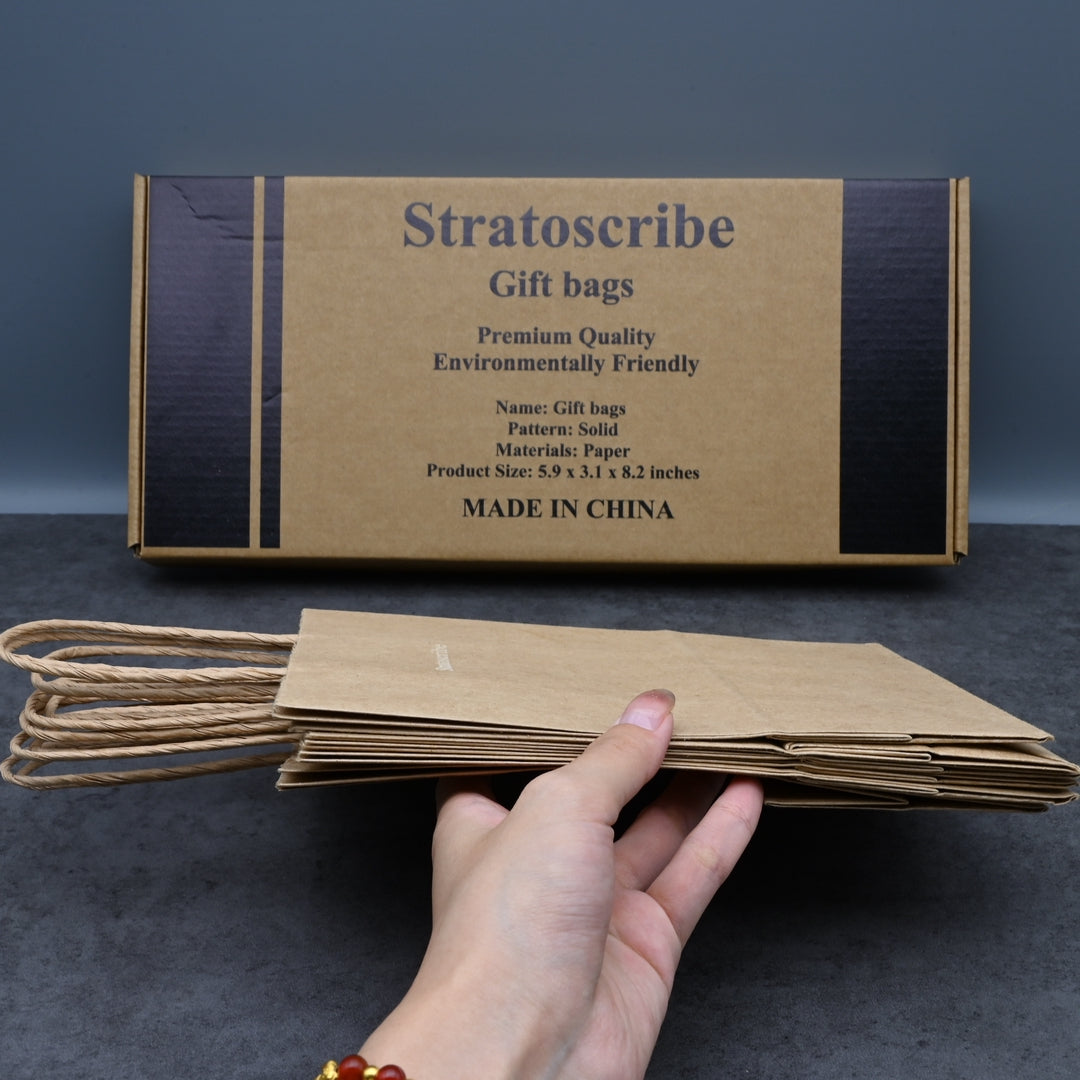 Stratoscribe Gift Bags Premium Quality Paper Present Bags Bulk Pack Elegant Design for Birthday Wedding Party Holiday Christmas Gift Giving All Occasions