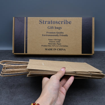 Stratoscribe Gift Bags Premium Quality Paper Present Bags Bulk Pack Elegant Design for Birthday Wedding Party Holiday Christmas Gift Giving All Occasions