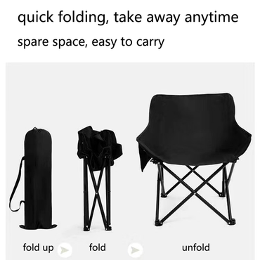 ZoneBlue Black  Folding Chair Portable Outdoor Chair for Camping Picnics Beach Fishing