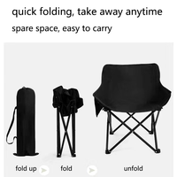 ZoneBlue Black  Folding Chair Portable Outdoor Chair for Camping Picnics Beach Fishing