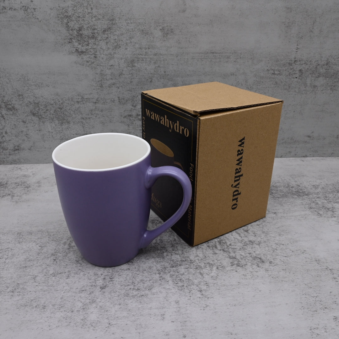 wawahydro Premium Ceramic Mugs: Elegant Purple Drum-Shaped Design for Coffee and Tea Enthusiasts