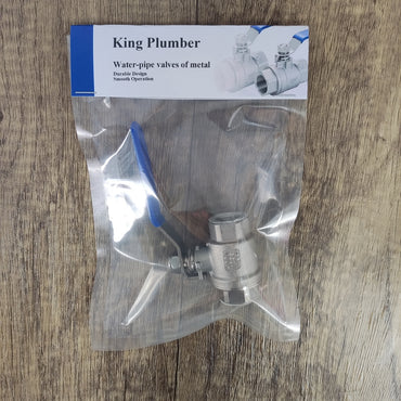 King Plumber High-Quality 304 Stainless Steel Water-pipe valves of metal - DN15, Blue and Silver