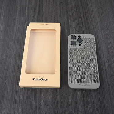 VoiceOnce Cell Phone Case for Apple iPhone 15 Pro Max Gray TPU Durable Perfect Fit