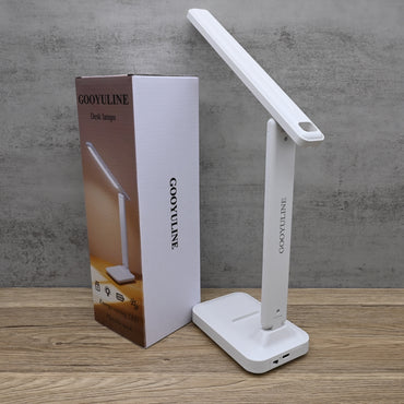 GOOYULINE Modern LED Desk Lamp Adjustable Arm Touch Control Study Reading Light with USB Port Office Table Lamp