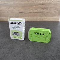 lmocyp Green LCD Digital Alarm Clock Compact Battery‑Operated Bedside Clock with Easy‑Read Display