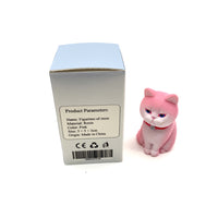 XVLHTEOL Figurines of resin Pink Cat Shaped Resin Figurines Small 5x5x3cm Desktop Decor Animal Statue Craft Gift