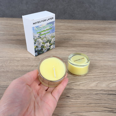 NOTES FOR LATER Jasmine Scented Soy Candle Yellow Relaxing Aromatherapy Candle, Long-Lasting & Natural Soy Wax
