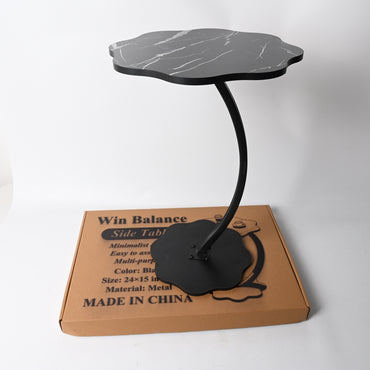 Win Balance Metal Side Table Cream Themed Minimalist End Table for Living Room Bedroom