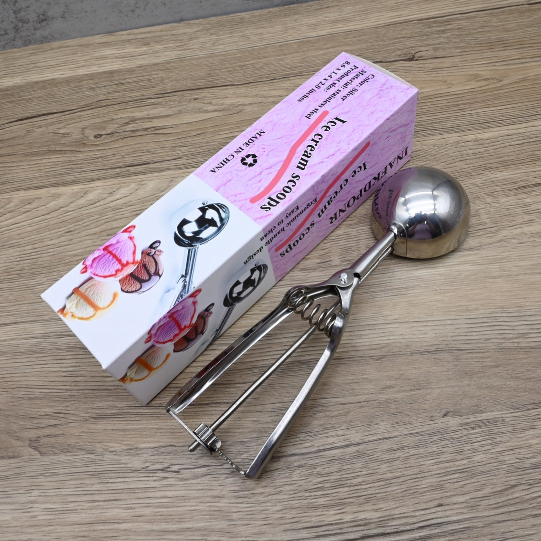 INAFKDPONR Professional Stainless Steel Ice Cream Scoops - Heavy-Duty Dessert Scoops for Home & Commercial Use