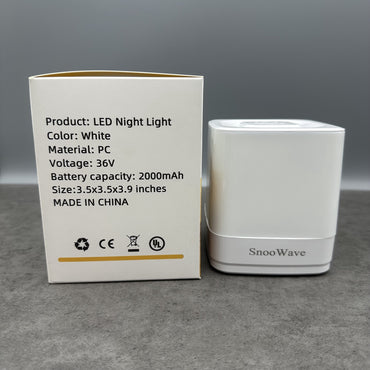 SnooWave Rechargeable LED Night Light Touch Control Bedside Lamp With Smart Dimming Battery Powered Soft Illumination