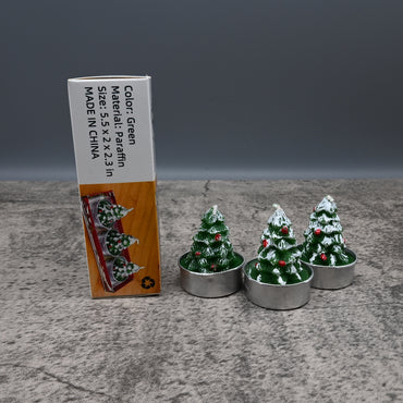 Christmas Tree Candles Green Festive Holiday Design Long Lasting Burn Time