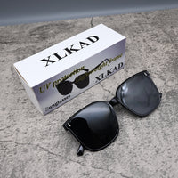 XLKAD Fashion Black Unisex Sunglasses Sleek Versatile UV Protection Contemporary Style