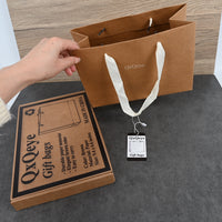 QxQeye Elegant Brown Paper Gift Bags Durable Kraft Gift Bags with Handles for Parties, Birthdays & Holidays