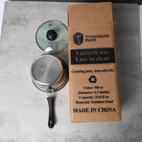 TITANIUM PAN Stainless Steel Cooking Pot Durable Versatile Stovetop Compatible Easy Clean