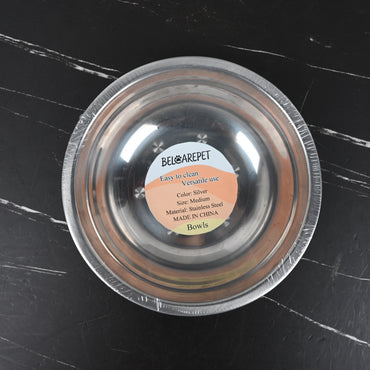 BELCAREPET Stainless Steel Bowl Silver Rust Resistant Dishwasher Safe for Soup Salad Mixing Home Kitchen