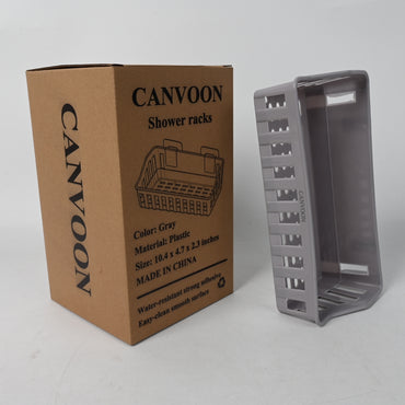 CANVOON Shower Racks Gray Adhesive Bathroom Shelf No Drill Storage for Toiletries