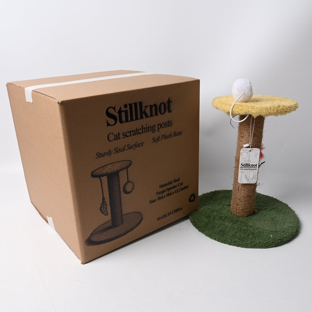 Stillknot Natural Sisal Cat Scratching Post Tower Furniture Cat Exercise Activity Center For Indoor Cats With Stable Base