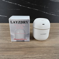 LAYZDRY Mini Humidifier Small Droplet White Compact Quiet for Desk Nightstand Auto Shut Off