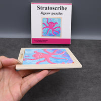Stratoscribe Jigsaw Puzzles Wooden Ocean Theme Educational Puzzle Set for Kids Early Learning Octopus Shape Development Toys for Toddlers Children