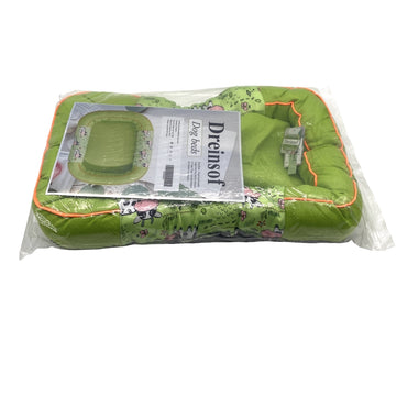 Dreinsof Dog beds Plush Comfort Anti Slip Bottom Universal Easy Clean Green 60×30×10 Centimeter Dog Beds