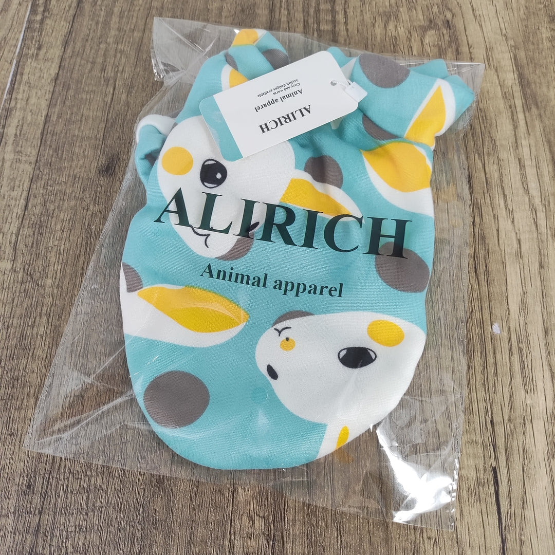 ALIRICH Printed Cartoon Pet Clothes Animal apparel - Blue Rabbit Design