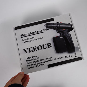 VEEOUR Black 198tV Handheld Electric Drill Dual-Speed Power Drill with Impact Function