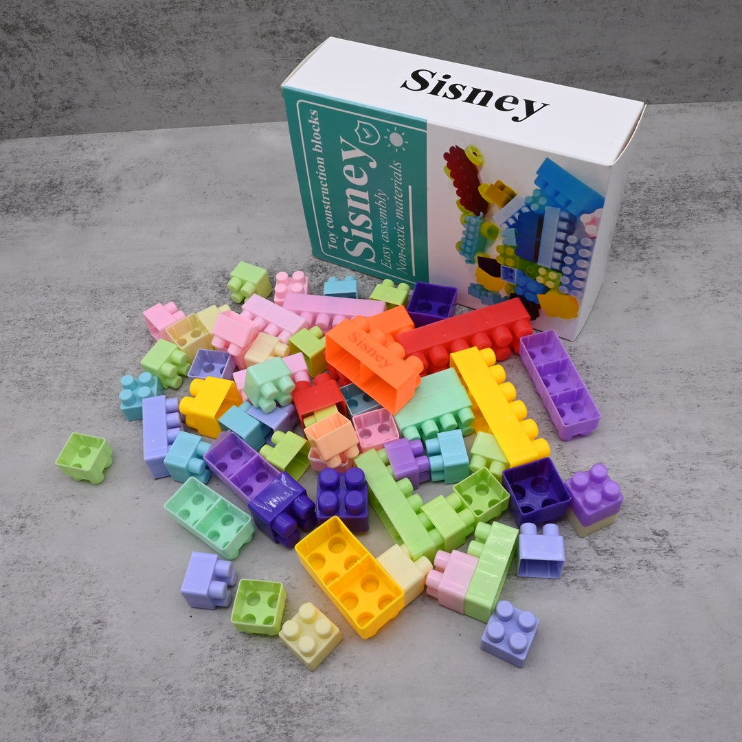Sisney Educational Toy Construction Blocks Interactive Building Bricks STEM Learning Interlocking Plastic Blocks Set Creative Development Construction Toys