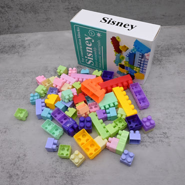 Sisney Educational Toy Construction Blocks Interactive Building Bricks STEM Learning Interlocking Plastic Blocks Set Creative Development Construction Toys