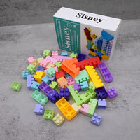 Sisney Educational Toy Construction Blocks Interactive Building Bricks STEM Learning Interlocking Plastic Blocks Set Creative Development Construction Toys