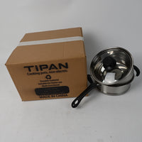 TiPAN Cooking Pots Non Electric Stainless Steel Milk Pot with Steamer 304 Steel for Boiling Steaming