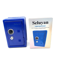 Seluyan Safety deposit boxes Blue Metal 18×12×10cm Compact Safe Box For Secure Document Valuable Storage