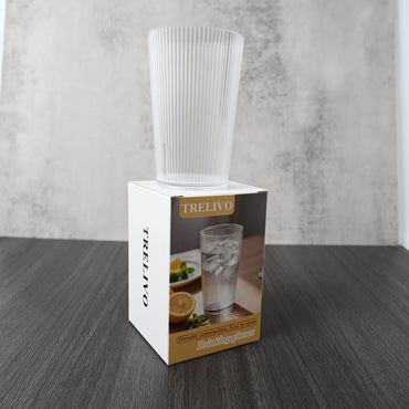 TRELIVO Drinking Glasses Clear Drinking Cups Durable Easy Clean Stackable for Everyday Beverage Use