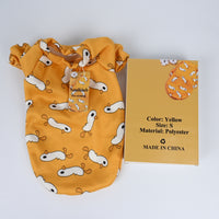 Saalkiub Cute Cartoon Pet Clothing Yellow Dog Cat Apparel Casual Comfortable Small Medium Pet Clothes Fashion Animal Wear