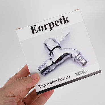 Eorpetk Stainless Steel Tap Water Faucets Universal Hot/Cold Quick-Open Washing Machine Tap Water Faucets