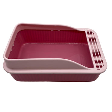 Gishev Pet litter boxes Durable PP Material 36*52*16Cm Large Space Yacht Style Guardrail No Splashing Pet Litter Boxes
