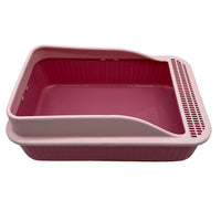 Gishev Pet litter boxes Durable PP Material 36*52*16Cm Large Space Yacht Style Guardrail No Splashing Pet Litter Boxes