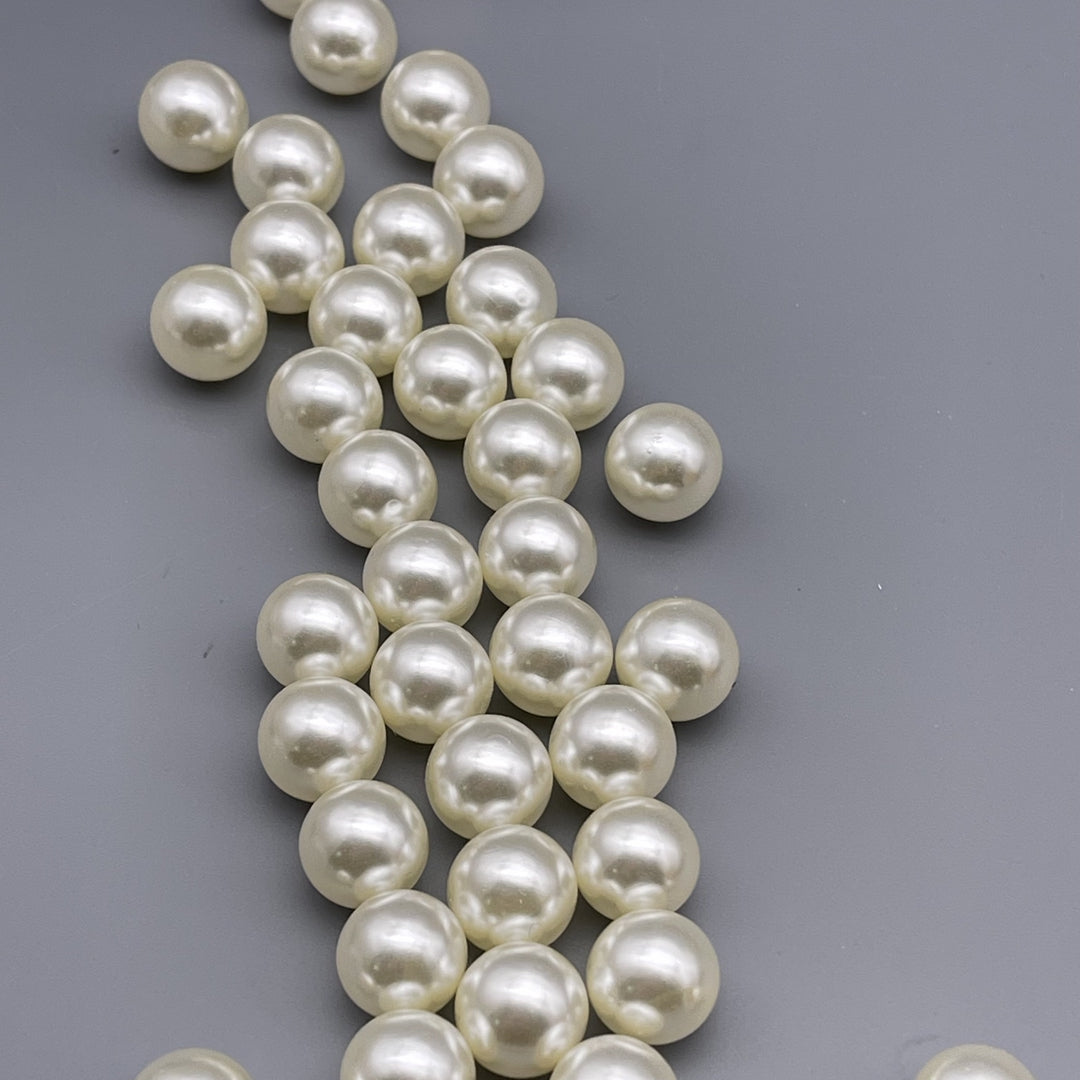 GLBCC Pearl Beads for Jewelry Making, DIY Craft Decoration, White Round Loose Spacer Bead
