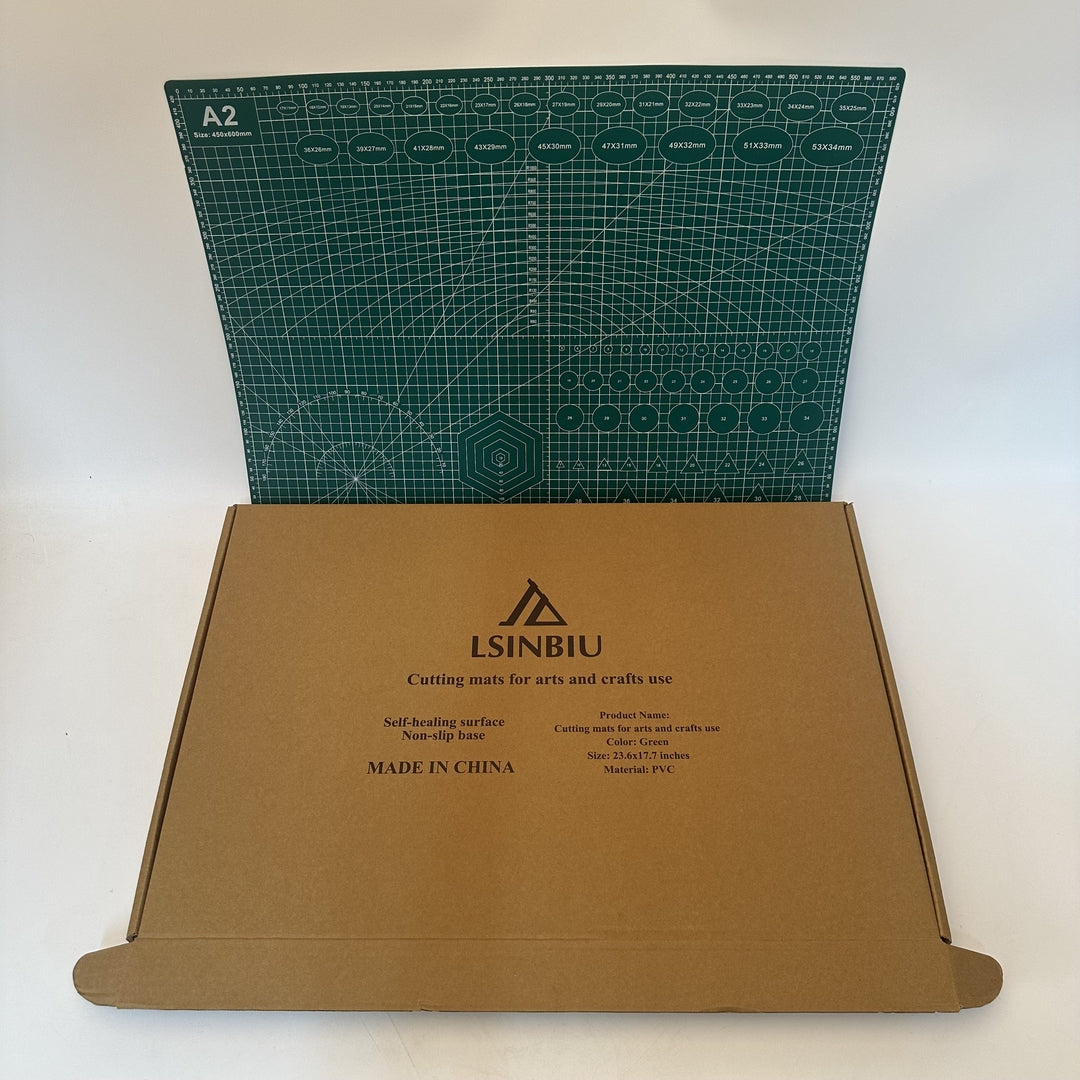 LSINBIU Professional A2 Self-Healing Cutting Mat for Arts and Crafts Use  Large Green Craft Cutting Board for Art