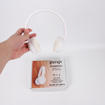 pxrsjv White Wireless Over-Ear Headphones Bluetooth 5.0 Headphones with Microphone & Noise Isolation