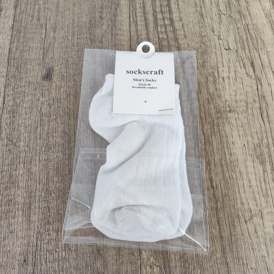 sockscraft Men's Cotton Summer Socks - White