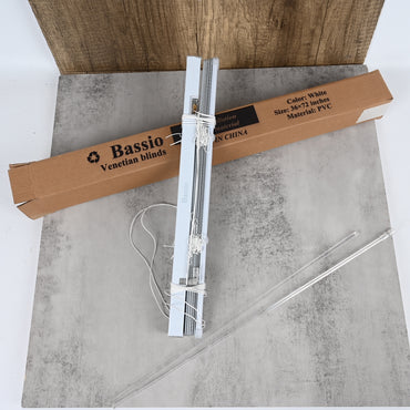 Bassio Pure White Venetian Blinds Adjustable Window Blinds for Home & Office