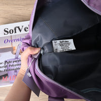 SofVelux Light Purple Travel Duffel Bag Foldable Lightweight Overnight Bag for Gym, Weekends & Getaways