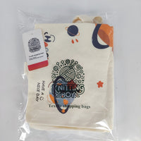 KNiTTiNG BOY Textile Shopping Bags - Durable Canvas Reusable Grocery Tote