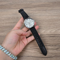 MIDNITE STAR Men's Classic Minimalist Black Leather Strap Watches with Japanese Quartz Movement