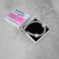 MolnBub Pearl & Crystal Phone Charm Bracelet Decorative Charms for Cell Phones, Elegant Mobile Accessory