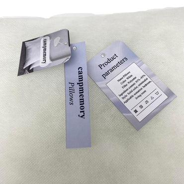 campmemory Pillows White Polyester Filled Pillow 91-95% Minimalist Solid
