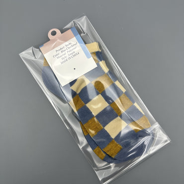 Pedalix Men's Classic Blue Plaid Blue Checkered Socks