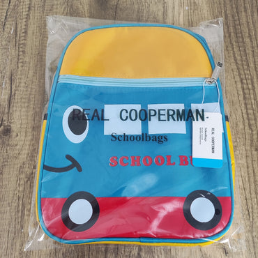 REAL COOPERMAN School Bus Children's Backpack - Adorable Cartoon Design for Preschool Kids