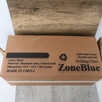 ZoneBlue Black  Folding Chair Portable Outdoor Chair for Camping Picnics Beach Fishing